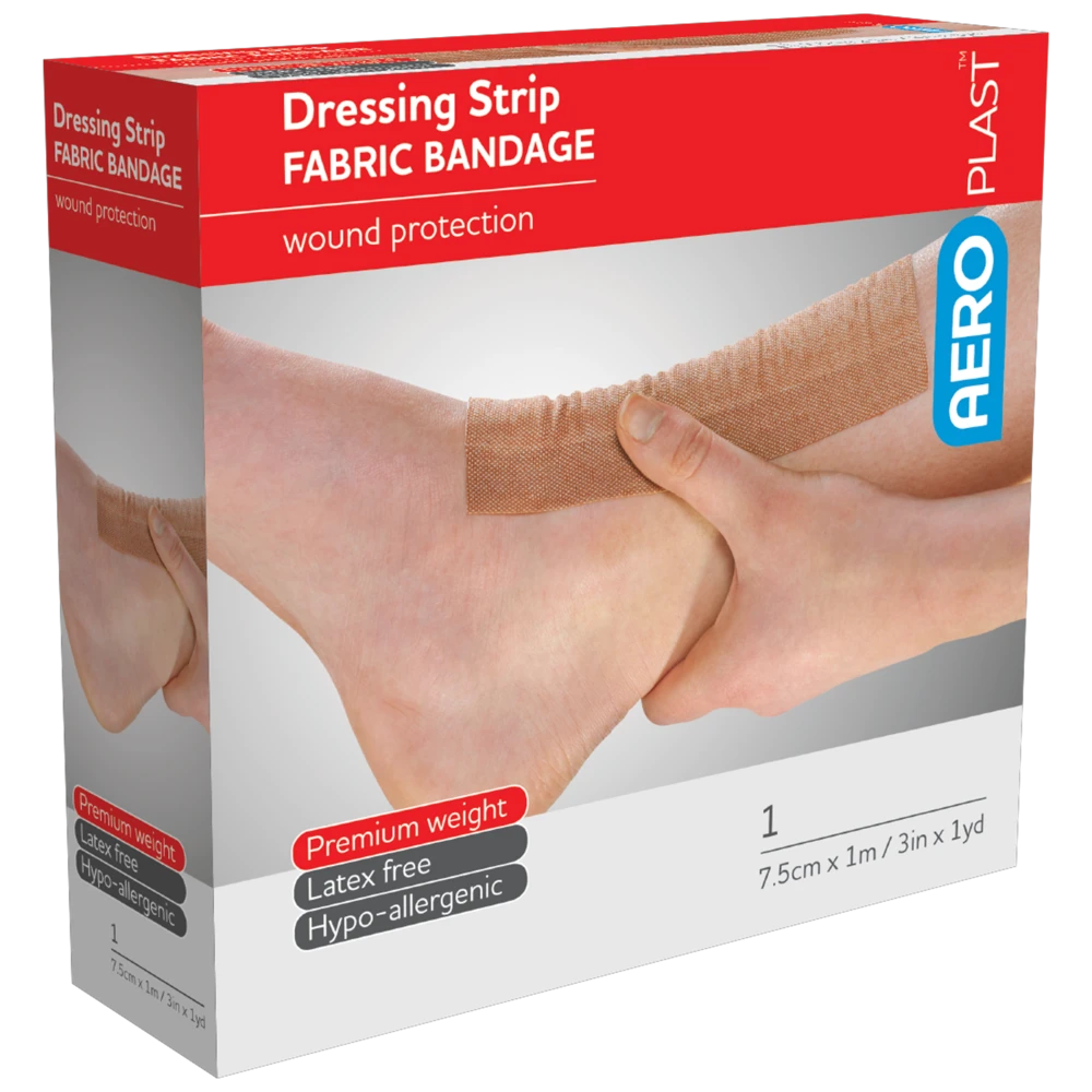 AEROPLAST Premium Fabric Dressing Strip 7.5cm x 1M