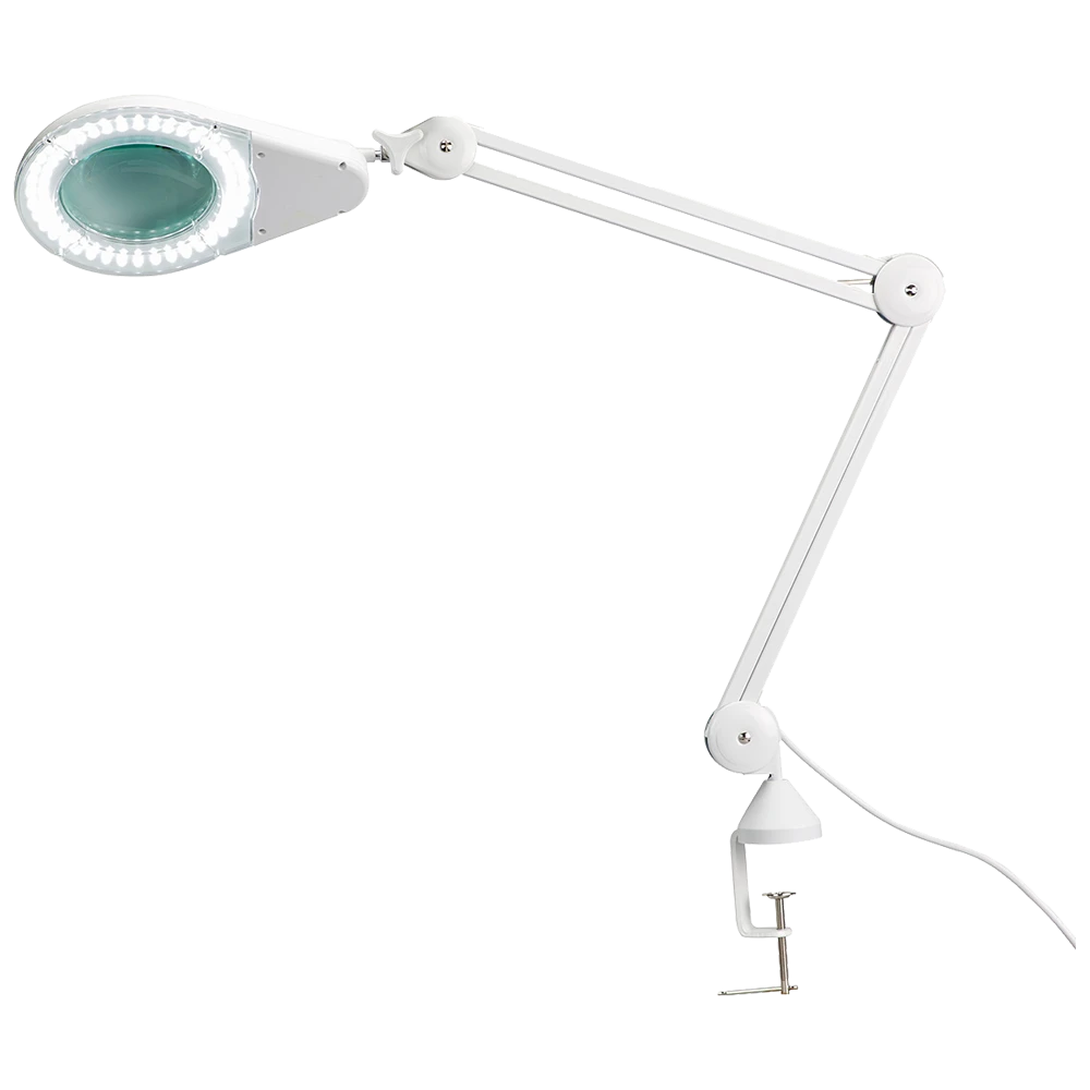 LED Magnifying Lamp with Table Clamp (12cm diameter, 115cm extension)