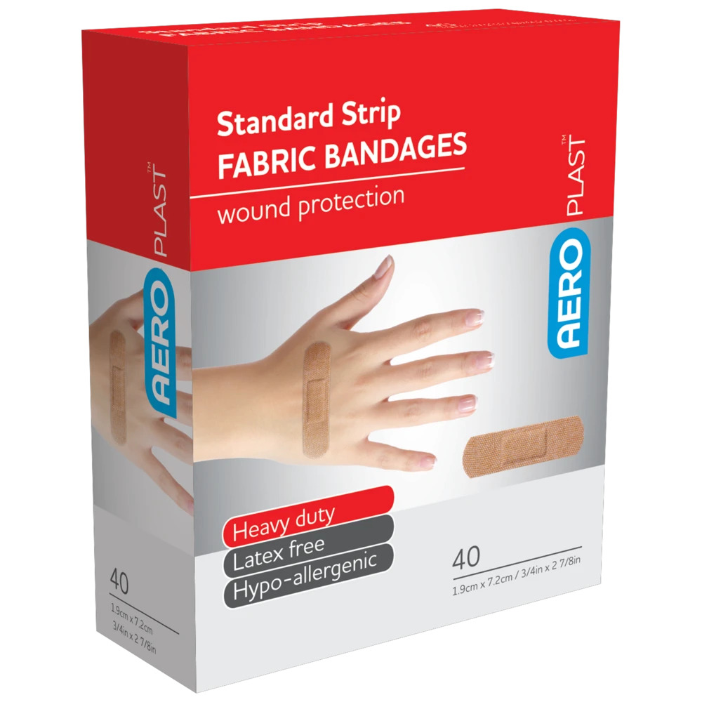 AEROPLAST Premium Fabric Standard Strip 7.2 x 1.9cm Box/40