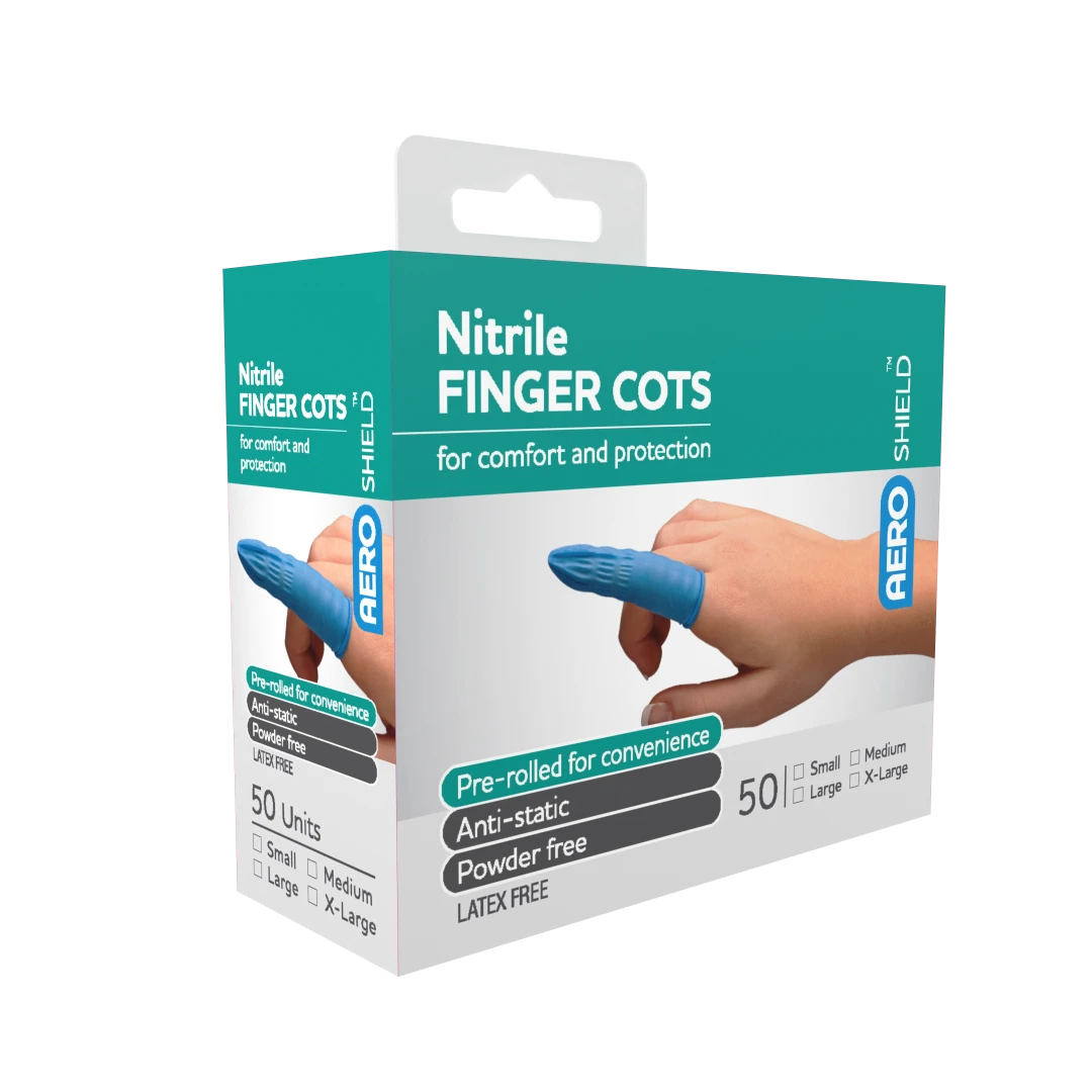AEROSHIELD Medium Nitrile Finger Cots Box/50