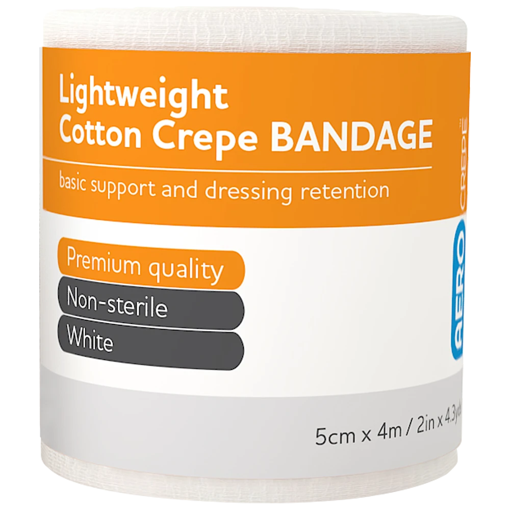 AEROCREPE Light Cotton Crepe Bandage 5cm x 4M Wrap/12