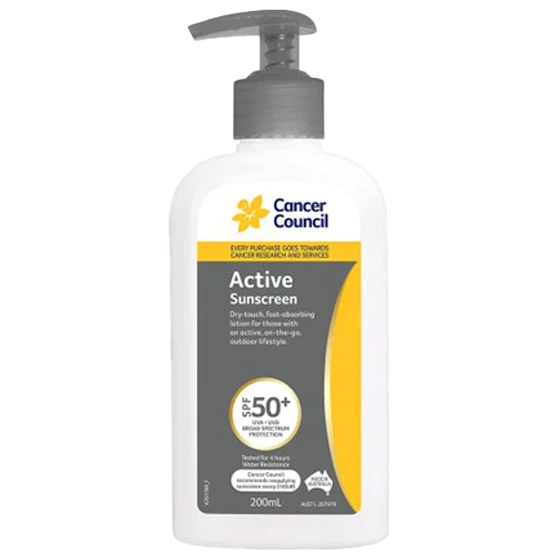 CANCER COUNCIL SPF50+ Active Sunscreen Pump 200mL