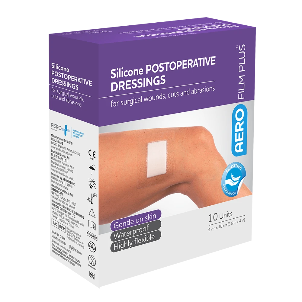 AEROFILM PLUS Sensitive Silicone Postoperative Dressing 9 x 10cm Box/10