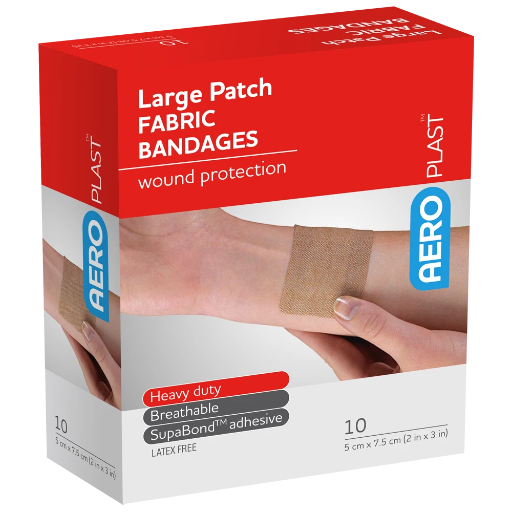 AEROPLAST Premium Fabric Large Patch 7.5 x 5cm Box/10