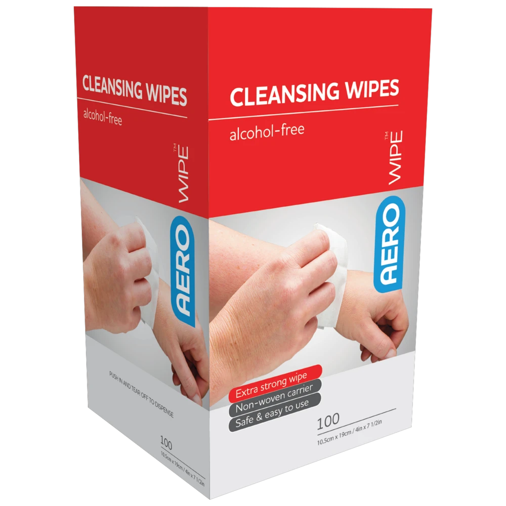 AEROWIPE Alcohol-Free Cleansing Wipes Box/100