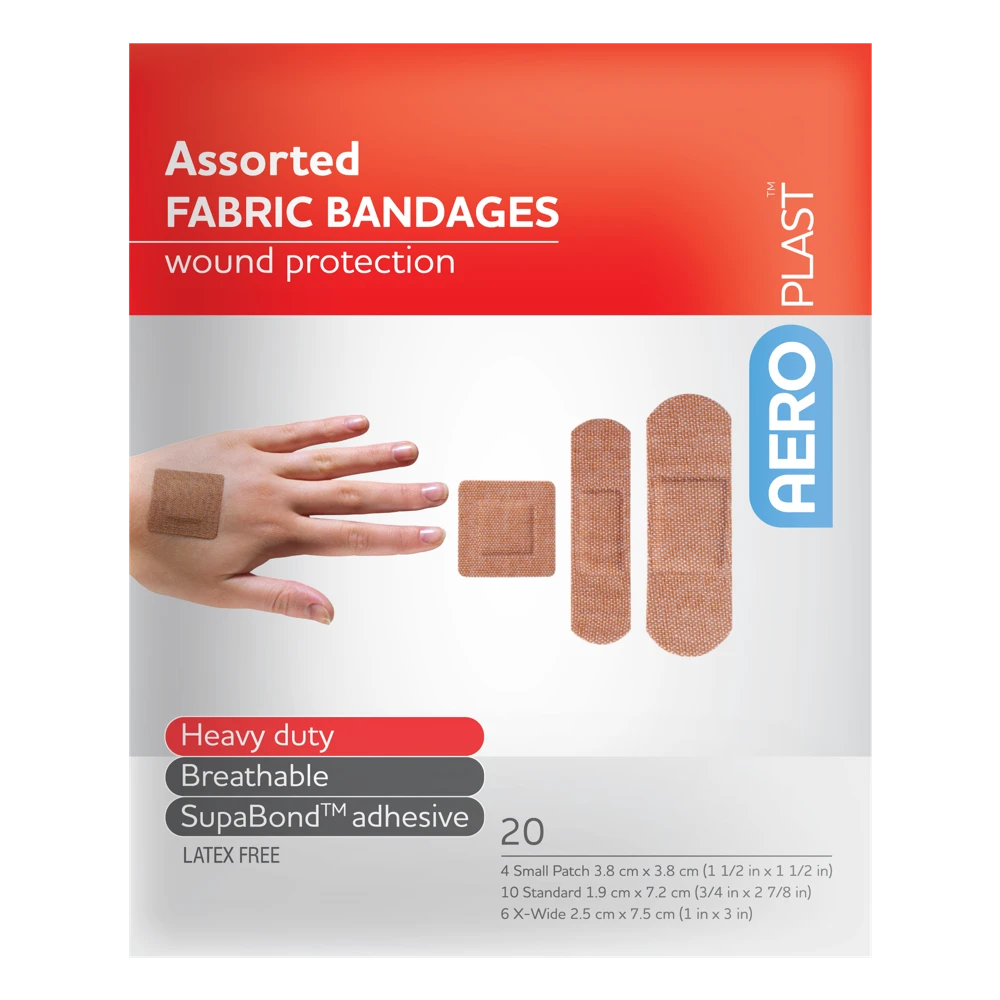 AEROPLAST Premium Fabric Assorted Dressings Env/20