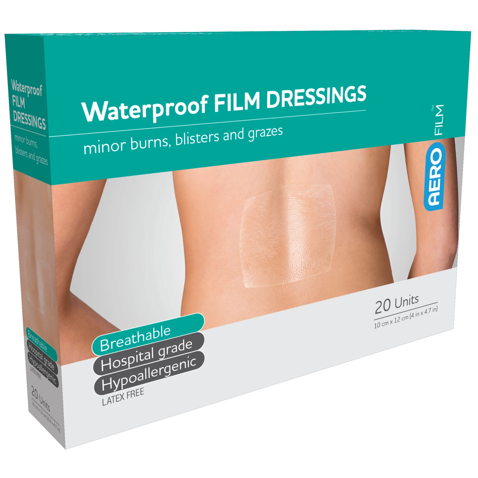 AEROFILM Waterproof Film Dressing 10 x 12cm Box/20