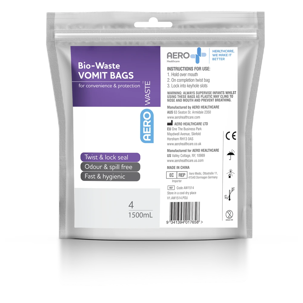 AEROWASTE Bio-Waste Vomit Bag 1500ml Bag/4