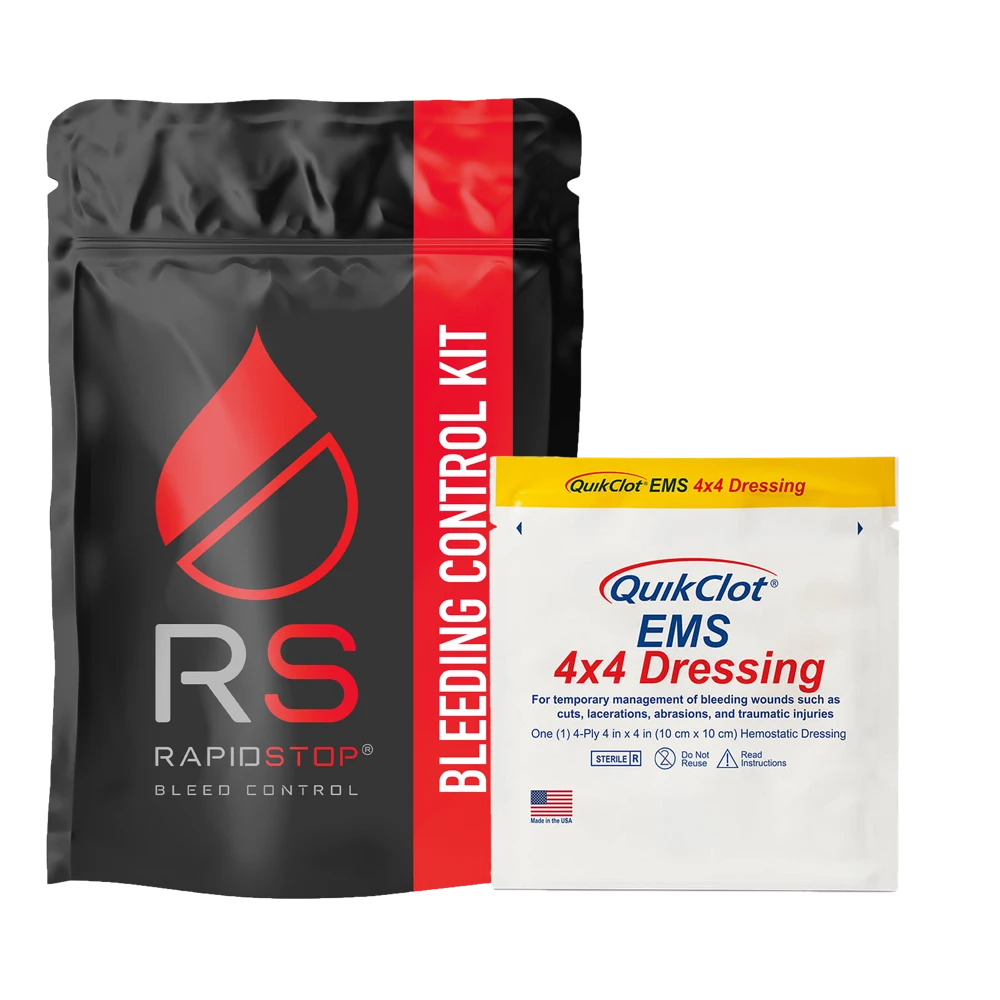 RAPIDSTOP Medium Bleed Control Pack with QUIKCLOT EMS Dressing