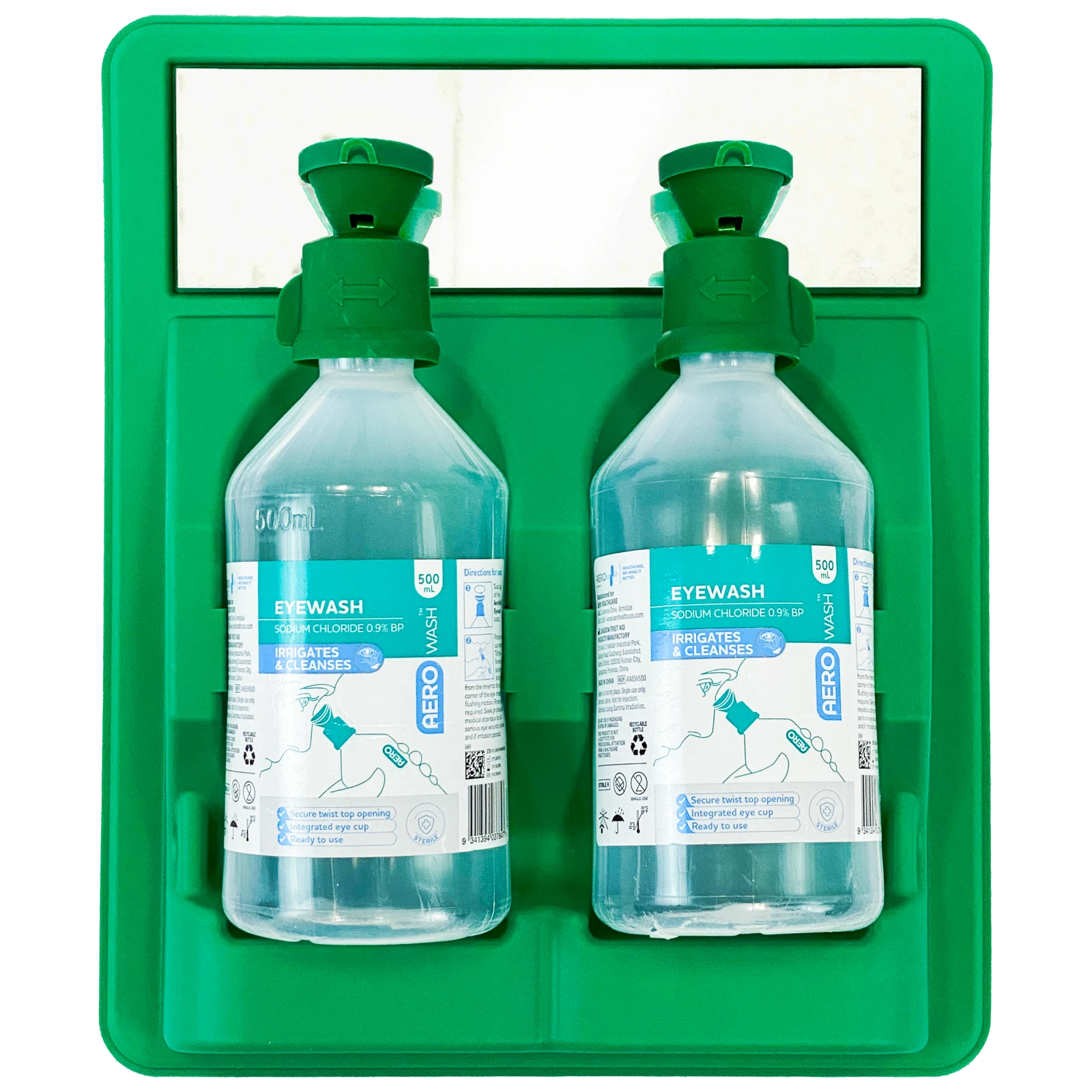AEROWASH Eyewash Station (2x 500mL bottles)