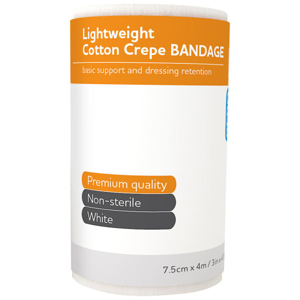 AEROCREPE Light Cotton Crepe Bandage 7.5cm x 4M Wrap/12
