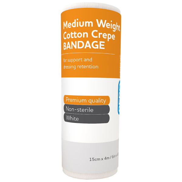 AEROCREPE Medium Cotton Crepe Bandage 15cm x 4M Wrap/12