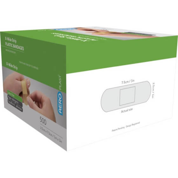 AEROPLAST Plastic Standard Strip 7.2 x 1.9cm Bag/500