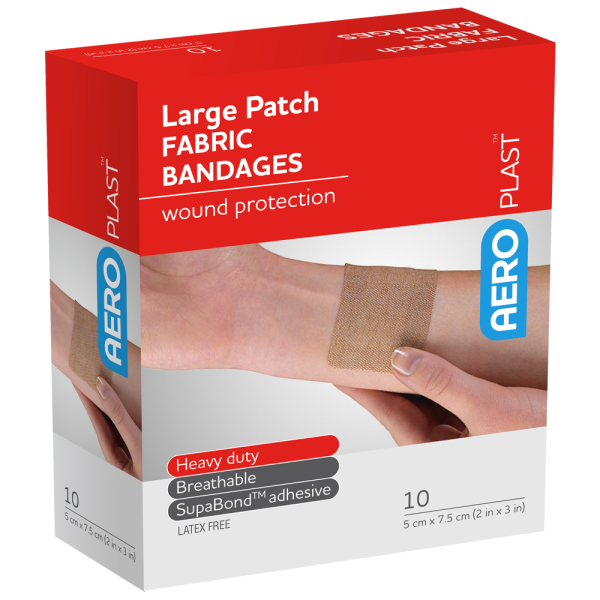 AEROPLAST Premium Fabric Large Patch 7.5 x 5cm Box/10